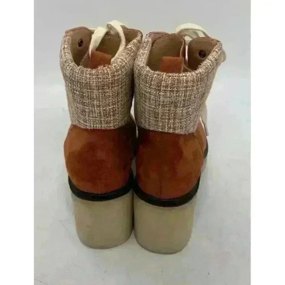 Mi.im Women's Brown Military Bootie Size 8.5 Lace Up Chunky Heel - Picture 7 of 9